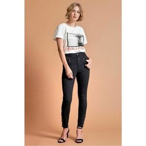 One Teaspoon Black High Waist Preachers Skinny Jean Button Up Ankle Women’s 28